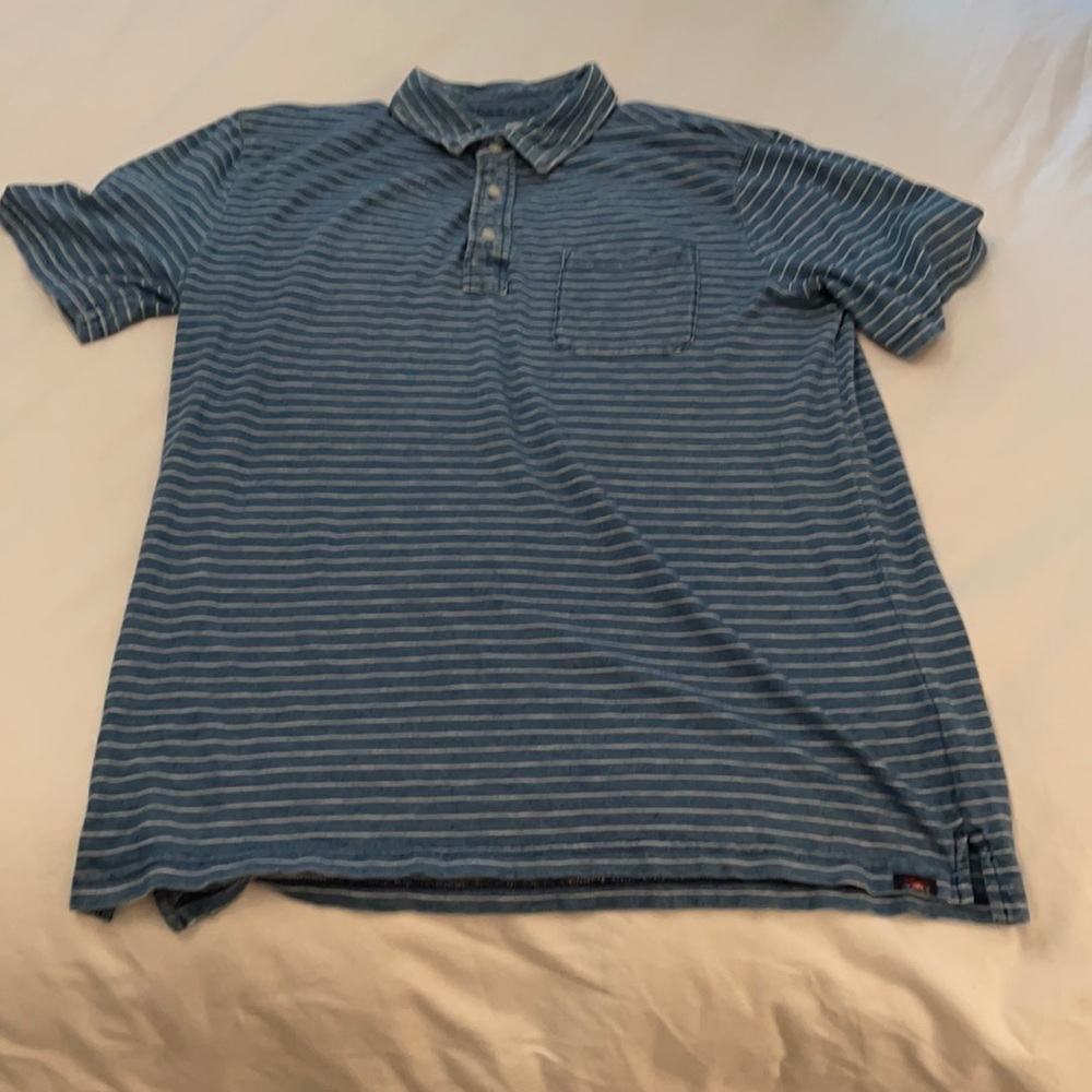 Faherty Brand Striped Short Sleeve Polo